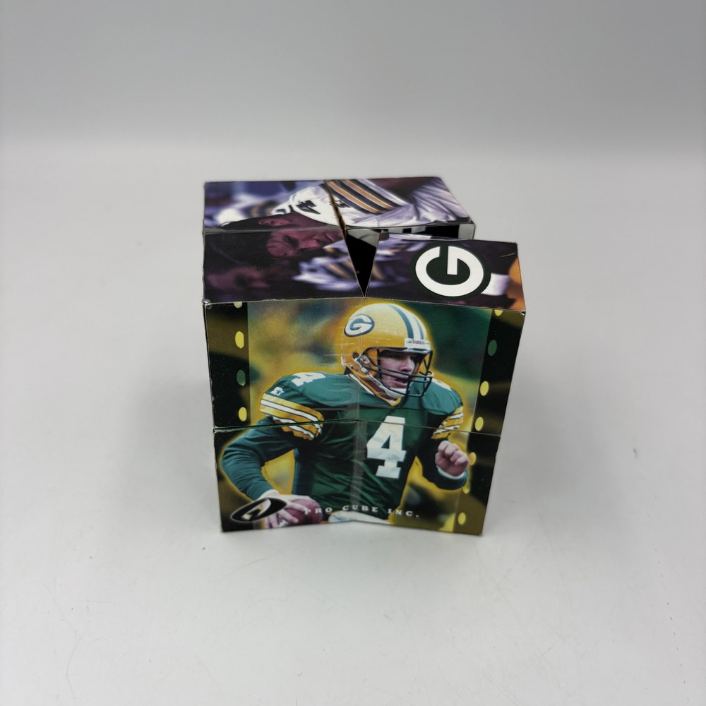 Vintage Green‎ Bay Packers Brett Favre Puzzle Cube NFL Football Pro Cube Green